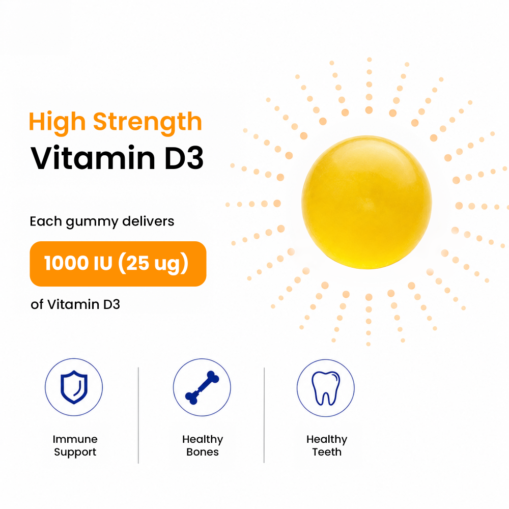 Bioglan Vitamin D3 1000 IU VitaGummies - 60 Soft Gummies