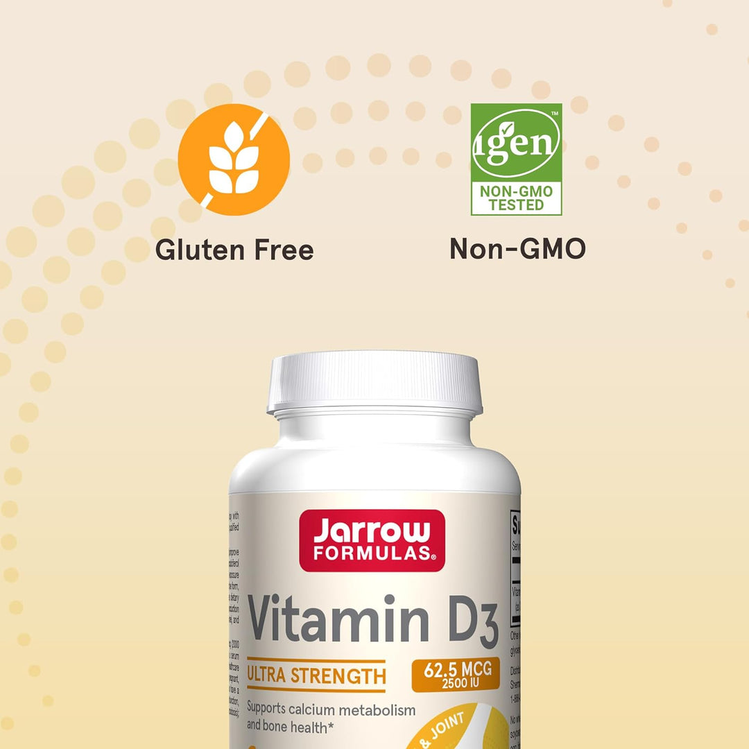 Jarrow Formulas Vitamin D3 2500 IU 100 Softgels - Non-GMO