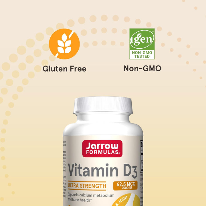 Jarrow Formulas Vitamin D3 2500 IU 100 Softgels - Non-GMO