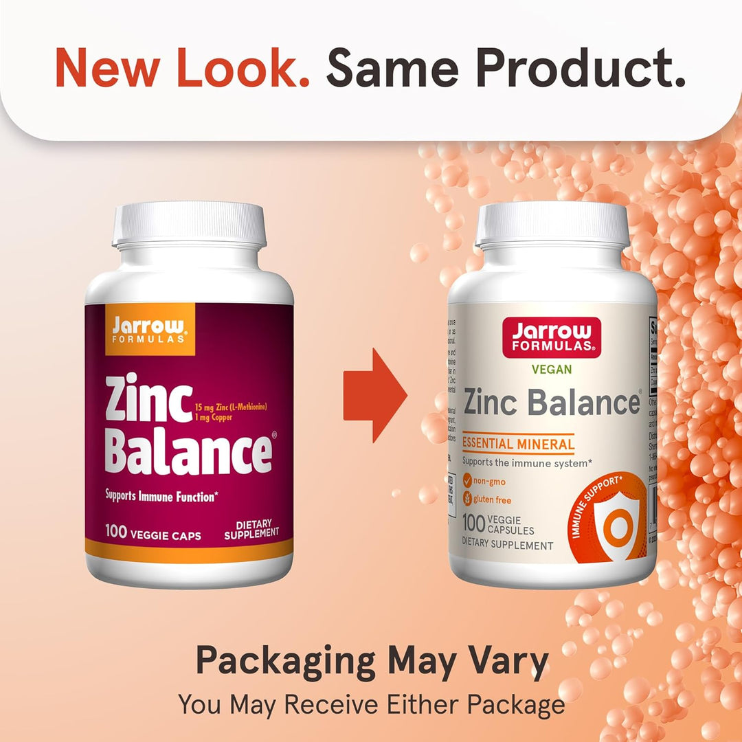 Jarrow Formulas Zinc Balance 100 Capsules - New Look Same Product