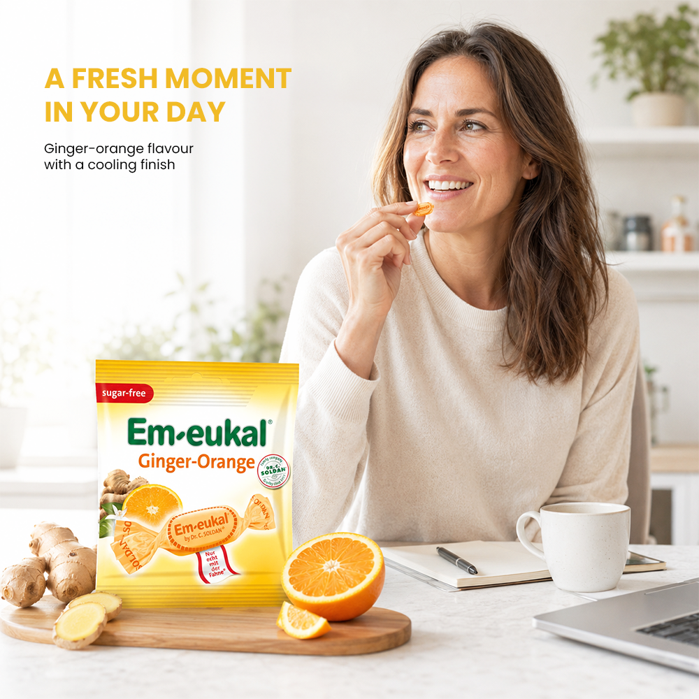Em-eukal Ginger-Orange, Sugar-free, Vitamin drops with Vitamin C - 50g