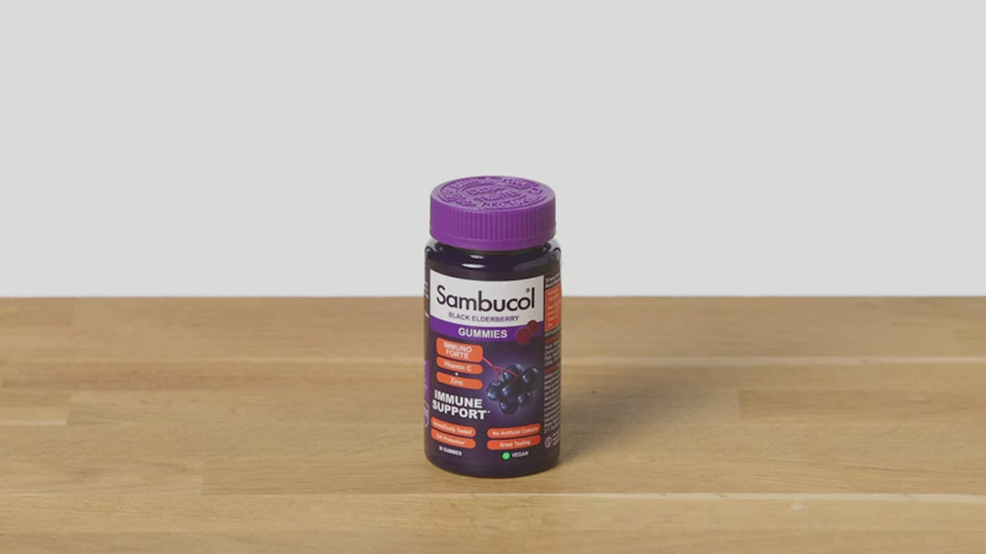 Sambucol Black Elderberry Vitamin C + Zinc Gummies 30 Gummies - Video