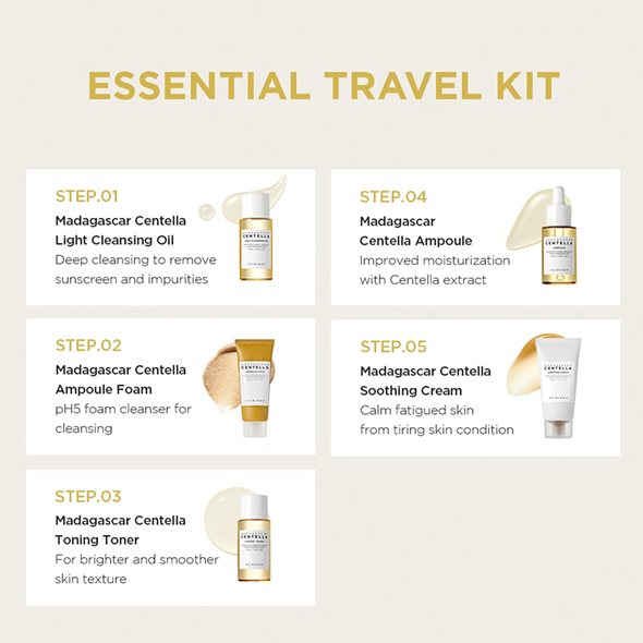 SKIN1004 Centella Madagascar Travel Kit - Essential Travel Kit