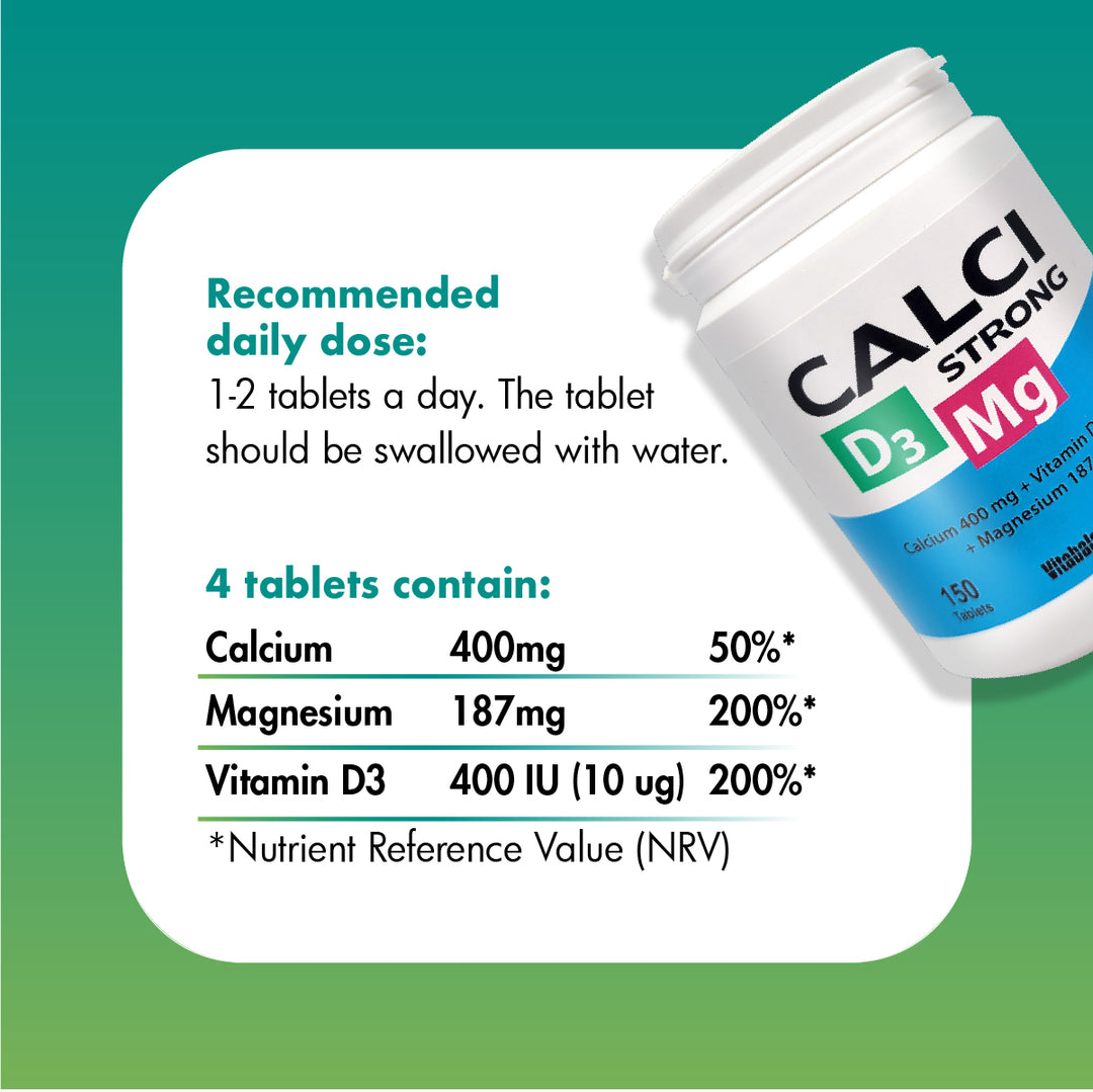 Vitabalans Calci Strong Vitamin D3 150 Tablets - Take 1-2 Tablets A Day
