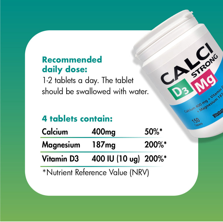 Vitabalans Calci Strong Vitamin D3 150 Tablets - Take 1-2 Tablets A Day
