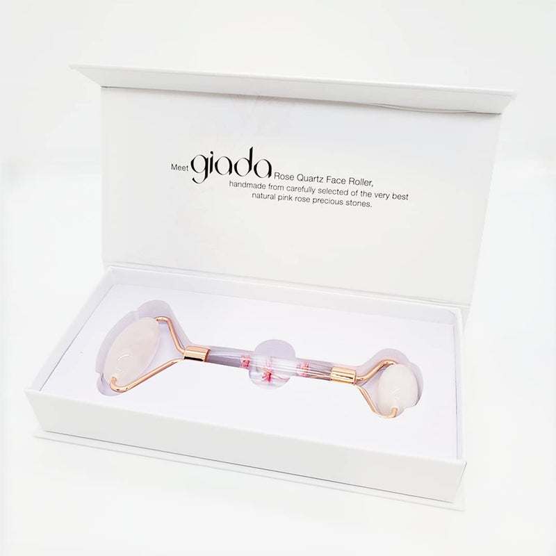 Giada Rose Quartz Face Roller Infused Dry Flower Handle - Skincare