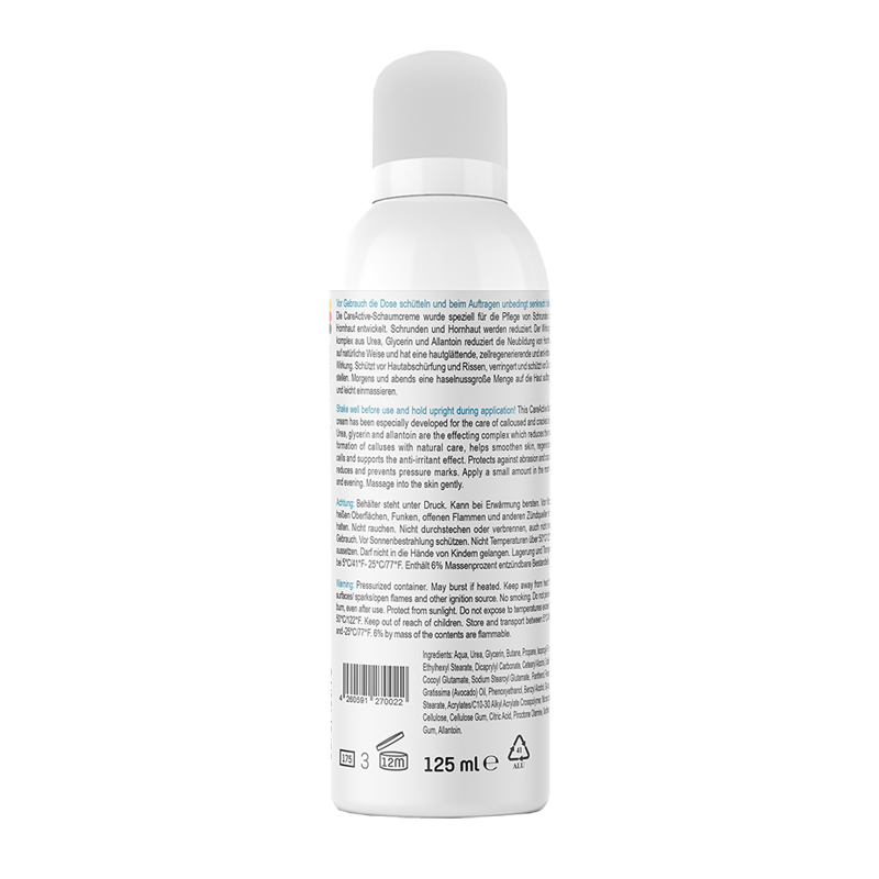 Care Active Foam Cream for Calloused and Cracked Skin 125ml - Made With Urea And Avocado Oil