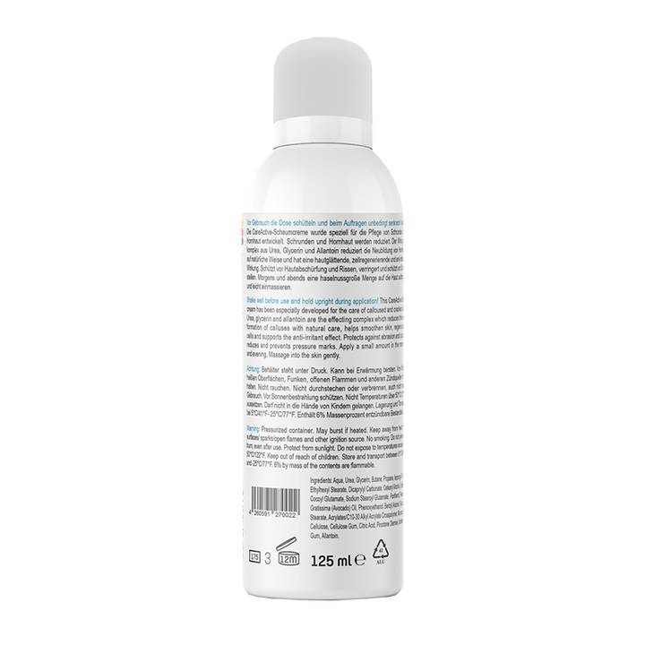 Care Active Foam Cream for Calloused and Cracked Skin 125ml - Made With Urea And Avocado Oil
