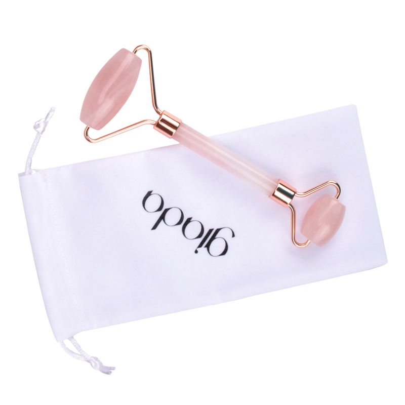 Giada Rose Quartz Face Roller 100% Genuine Rose Quartz - Luxurious Tool