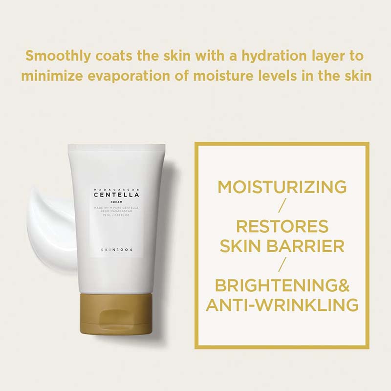 SKIN1004 Centella Madagascar Cream 75ml - Smoothly Coats Skin